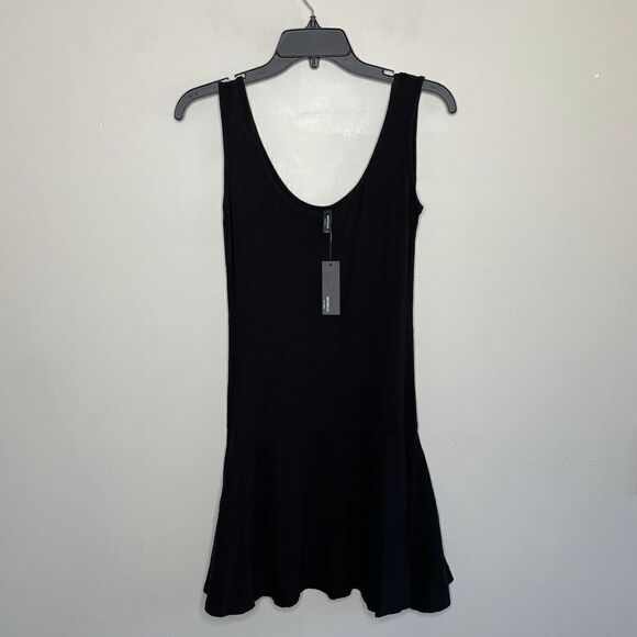 MICHELLE by Comune Womens Black Sleeveless Mini Dress NEW Cotton-Modal Sz XS - Picture 3 of 8